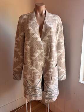 Frye Women's Size L Southwestern Pattern Open Front Cardigan Sweater
